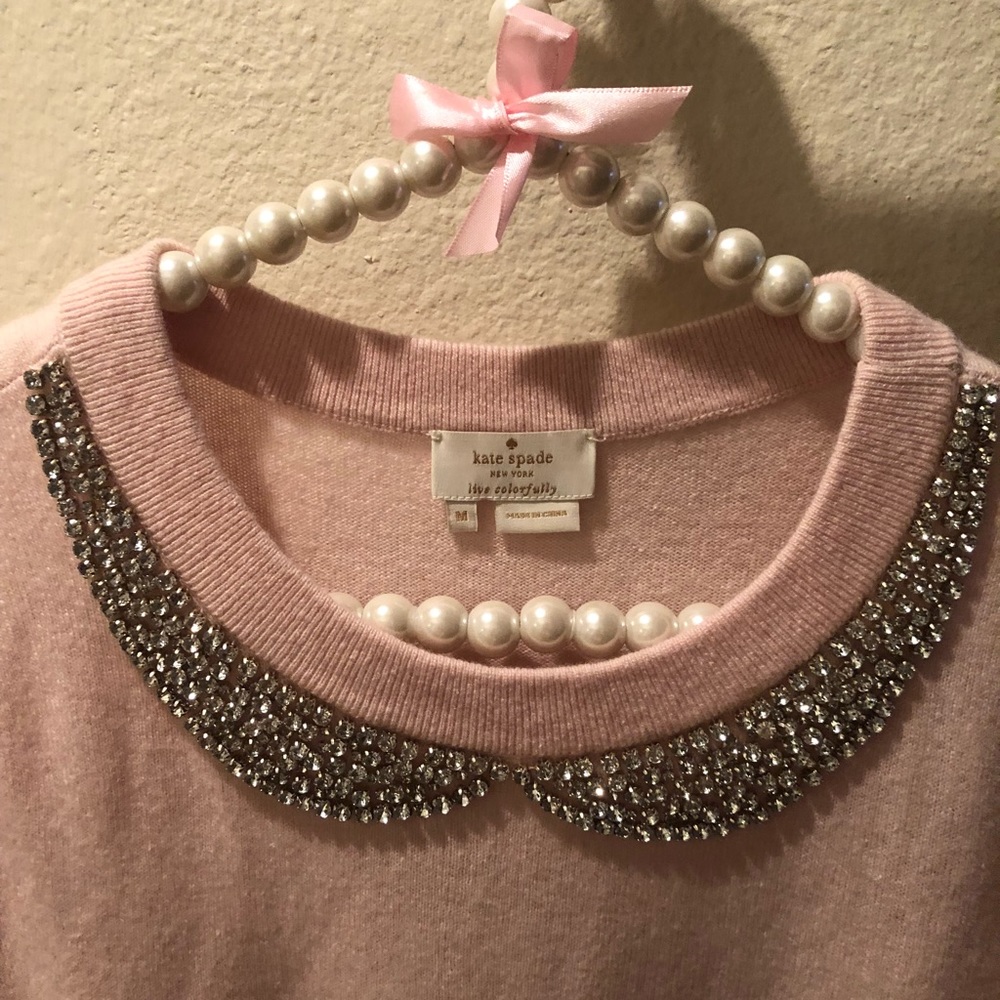 Kate spade new sweater with rhinestone collar
